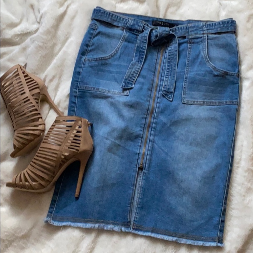 Denim Midi skirt